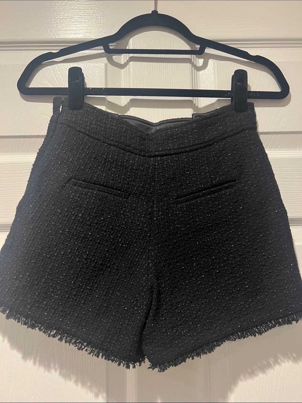 Generation Love Black Tweed Gold Button High Waist Shorts XS - Picture 3 of 11